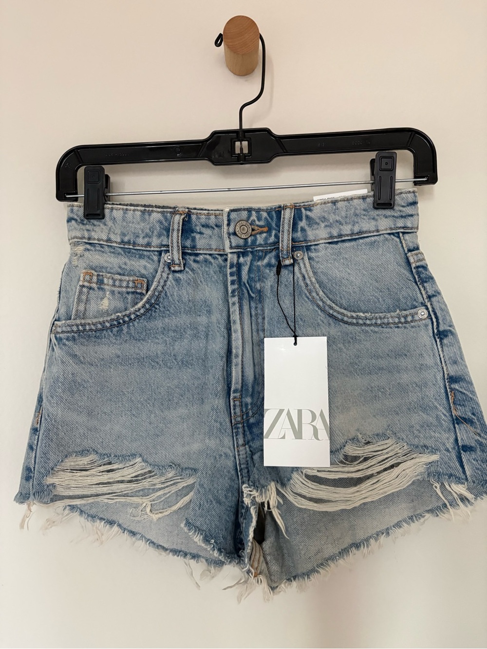 ZARA High-Rise Curved Shorts